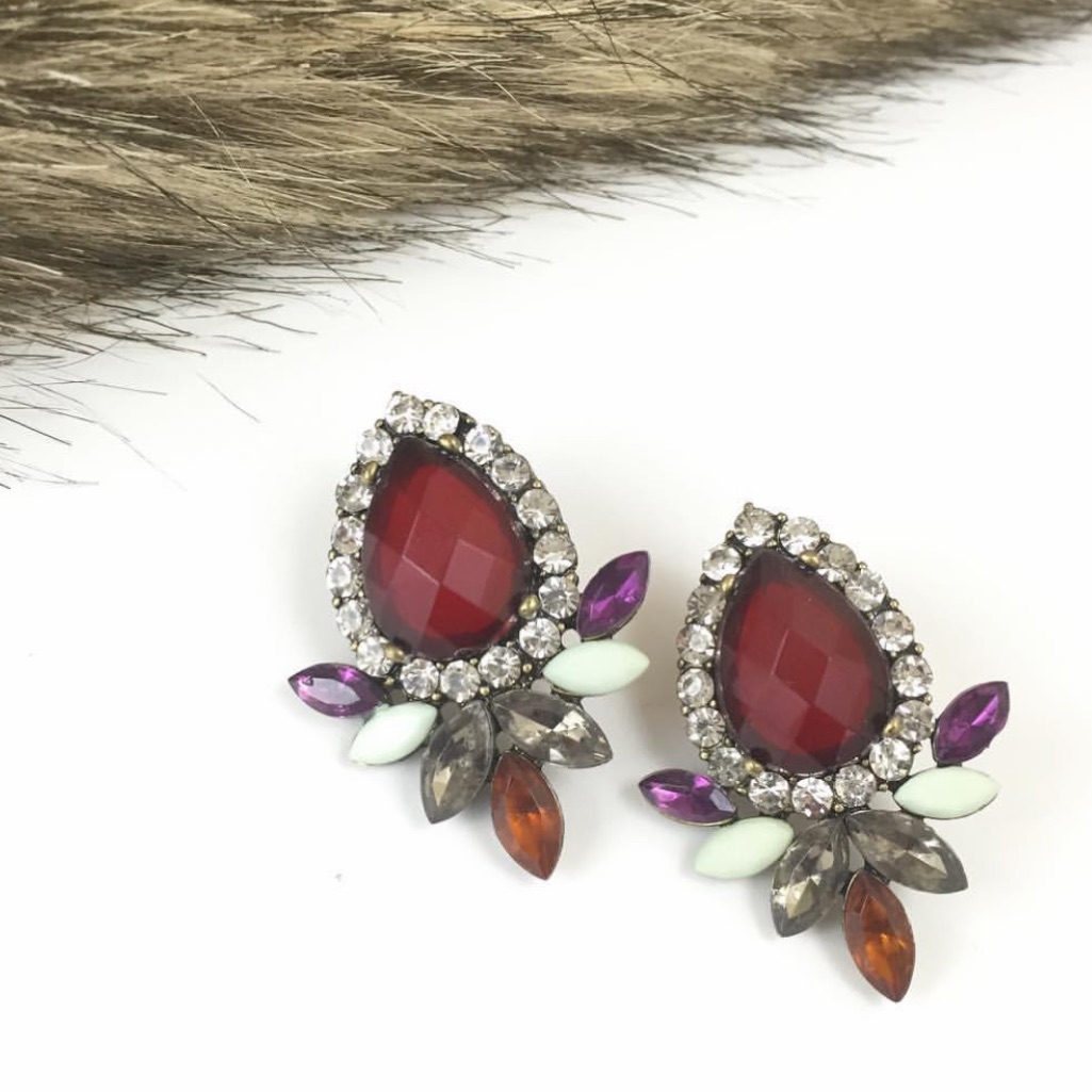 Crystal Teardrop Statement Earrings